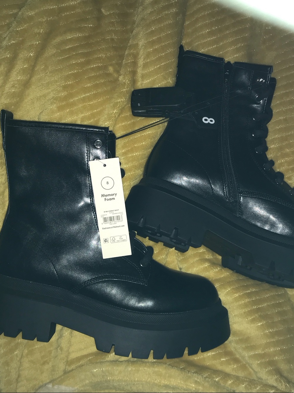 No Boundaries Black Lace-Up Platform Combat Boots